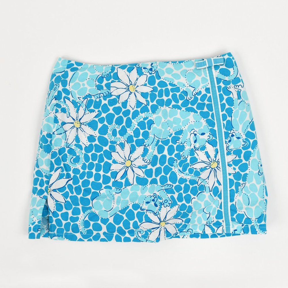 Lilly Pulitzer Blue Floral + Lion Cub Print Skort